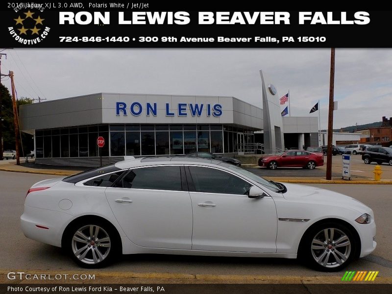 Polaris White / Jet/Jet 2016 Jaguar XJ L 3.0 AWD