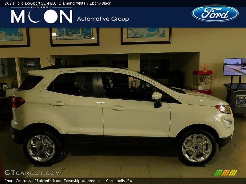 Diamond White / Ebony Black 2021 Ford EcoSport SE 4WD