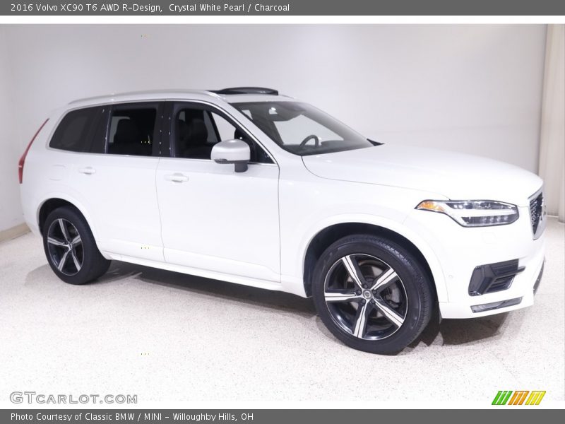 Crystal White Pearl / Charcoal 2016 Volvo XC90 T6 AWD R-Design