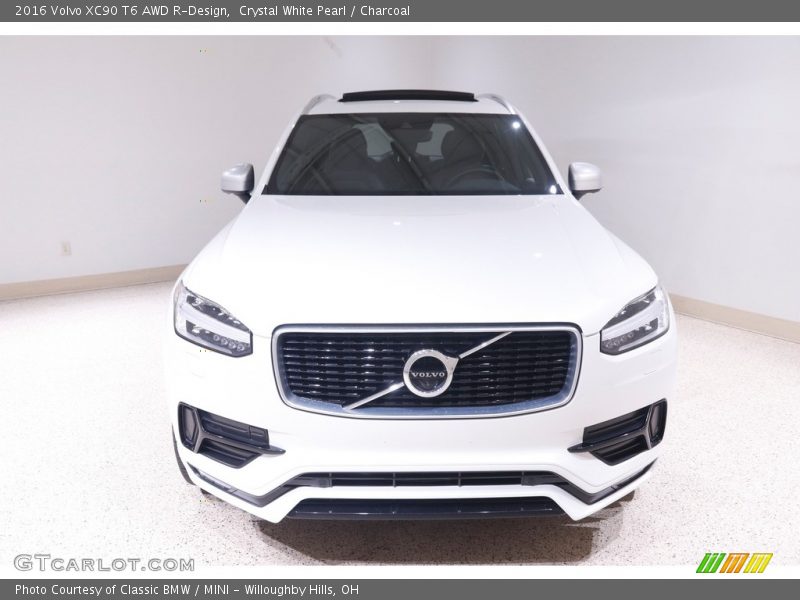 Crystal White Pearl / Charcoal 2016 Volvo XC90 T6 AWD R-Design