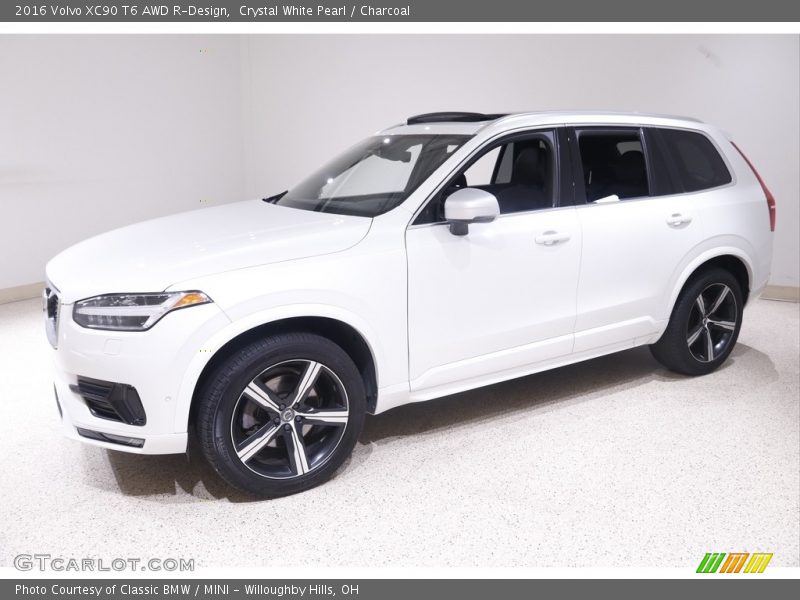 Crystal White Pearl / Charcoal 2016 Volvo XC90 T6 AWD R-Design
