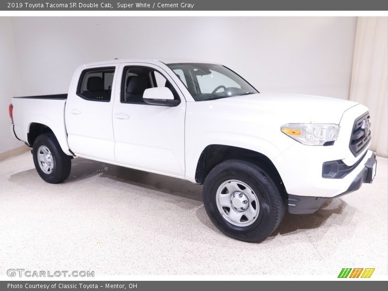 Super White / Cement Gray 2019 Toyota Tacoma SR Double Cab