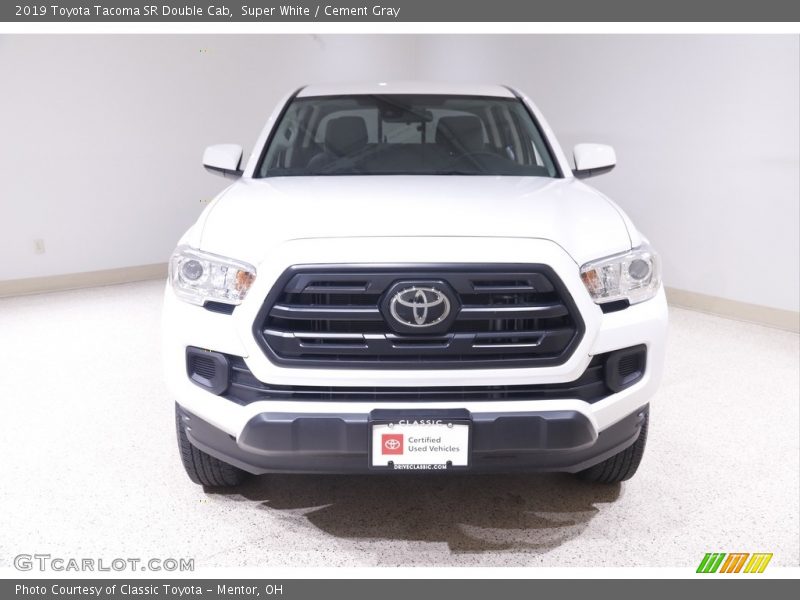 Super White / Cement Gray 2019 Toyota Tacoma SR Double Cab