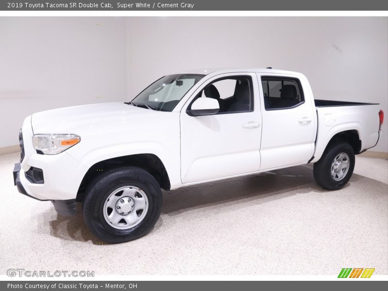 Super White / Cement Gray 2019 Toyota Tacoma SR Double Cab