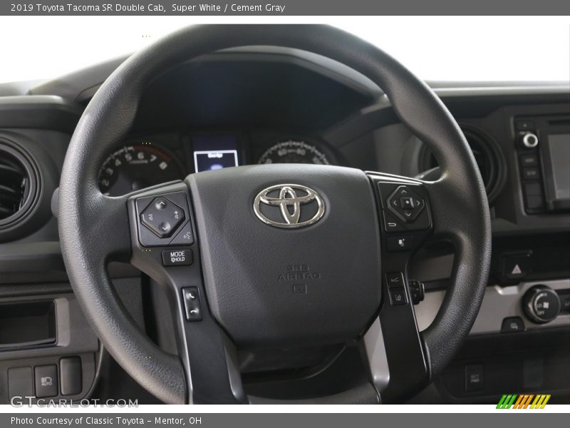 Super White / Cement Gray 2019 Toyota Tacoma SR Double Cab