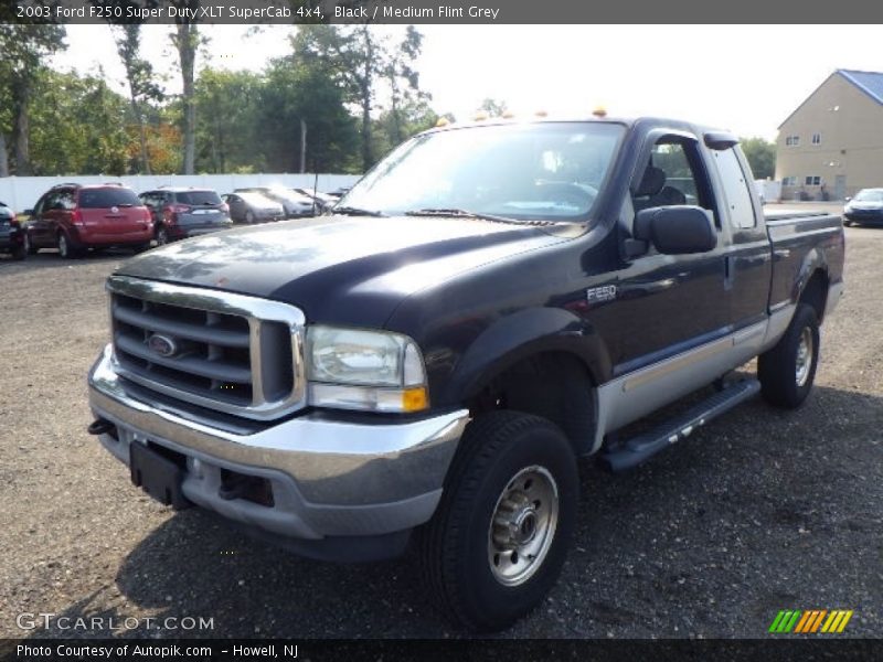 Black / Medium Flint Grey 2003 Ford F250 Super Duty XLT SuperCab 4x4