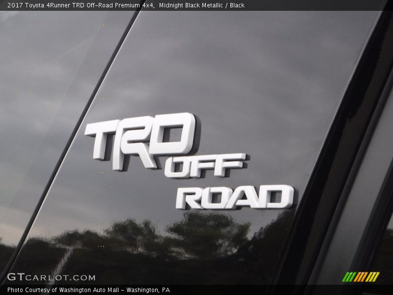 Midnight Black Metallic / Black 2017 Toyota 4Runner TRD Off-Road Premium 4x4