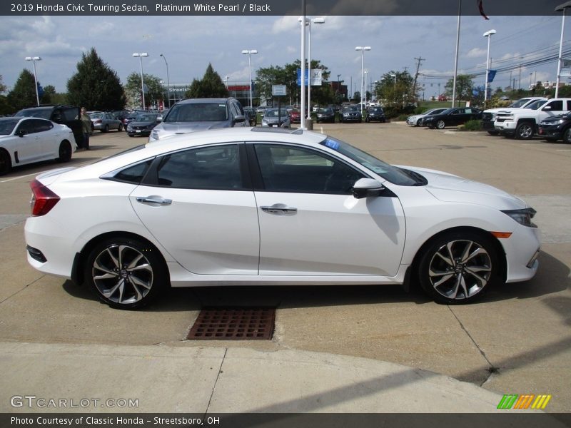 Platinum White Pearl / Black 2019 Honda Civic Touring Sedan