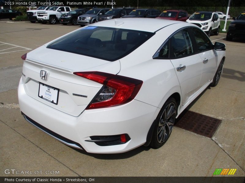 Platinum White Pearl / Black 2019 Honda Civic Touring Sedan