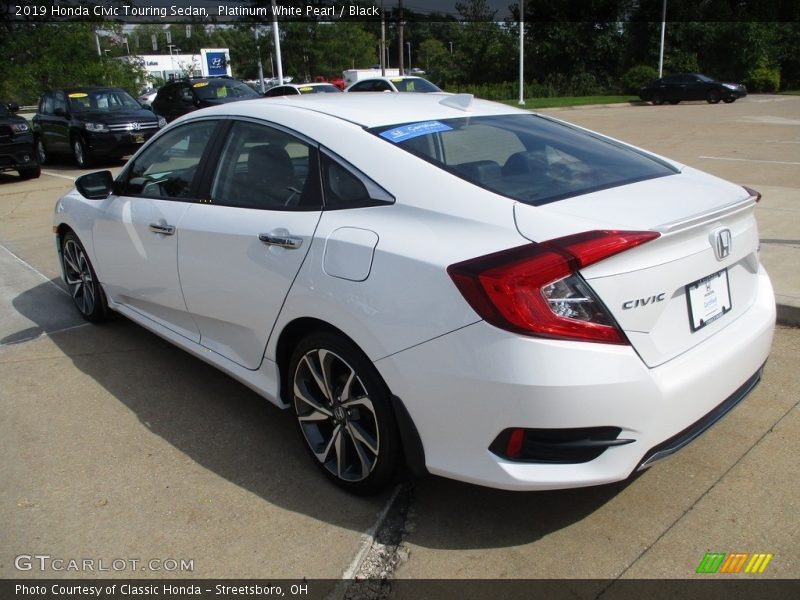 Platinum White Pearl / Black 2019 Honda Civic Touring Sedan