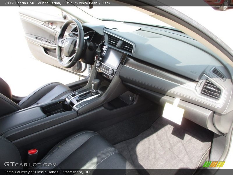 Platinum White Pearl / Black 2019 Honda Civic Touring Sedan