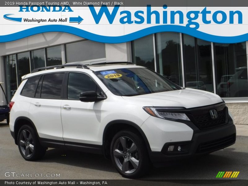 White Diamond Pearl / Black 2019 Honda Passport Touring AWD