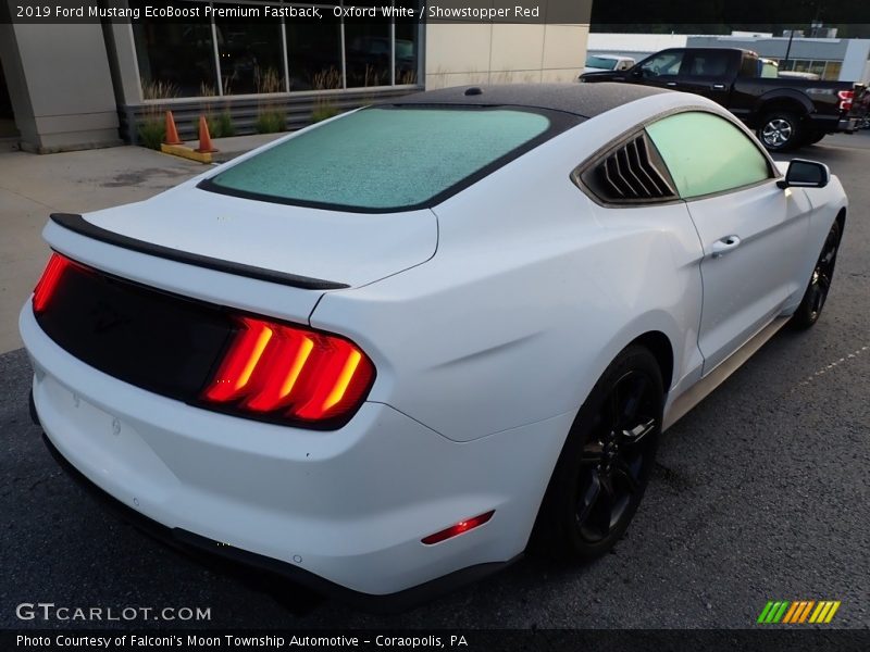 Oxford White / Showstopper Red 2019 Ford Mustang EcoBoost Premium Fastback