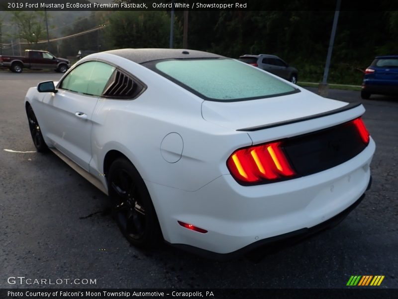 Oxford White / Showstopper Red 2019 Ford Mustang EcoBoost Premium Fastback