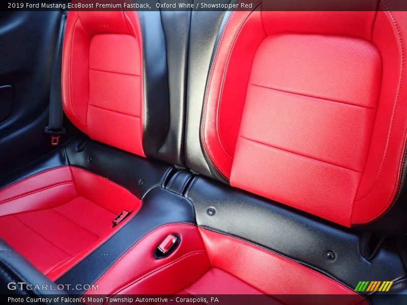 Oxford White / Showstopper Red 2019 Ford Mustang EcoBoost Premium Fastback
