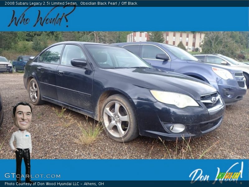 Obsidian Black Pearl / Off Black 2008 Subaru Legacy 2.5i Limited Sedan