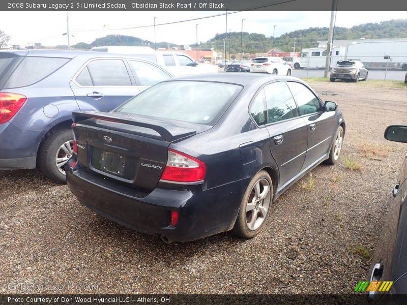 Obsidian Black Pearl / Off Black 2008 Subaru Legacy 2.5i Limited Sedan