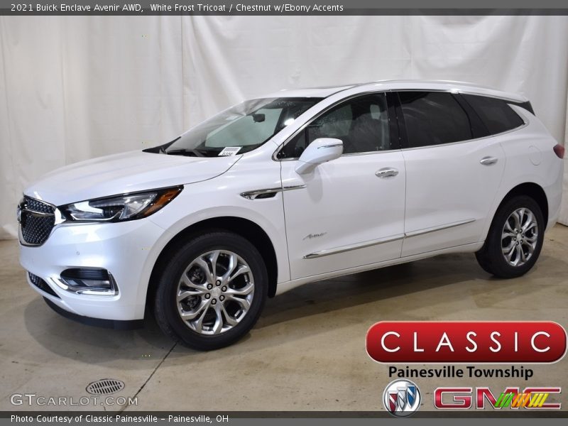 White Frost Tricoat / Chestnut w/Ebony Accents 2021 Buick Enclave Avenir AWD