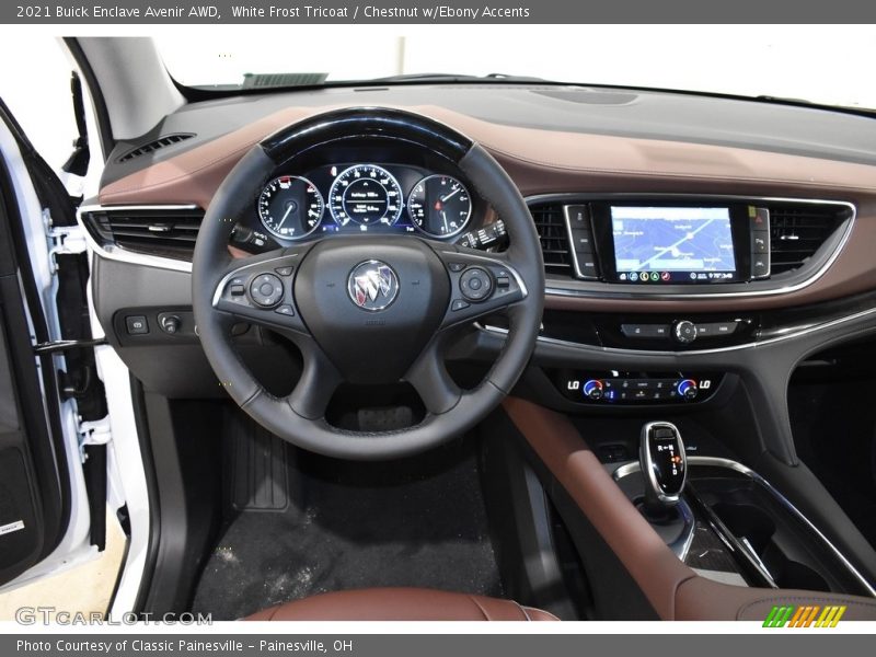 White Frost Tricoat / Chestnut w/Ebony Accents 2021 Buick Enclave Avenir AWD