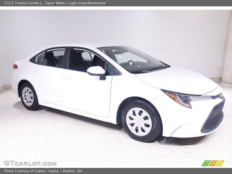 Super White / Light Gray/Moonstone 2021 Toyota Corolla L