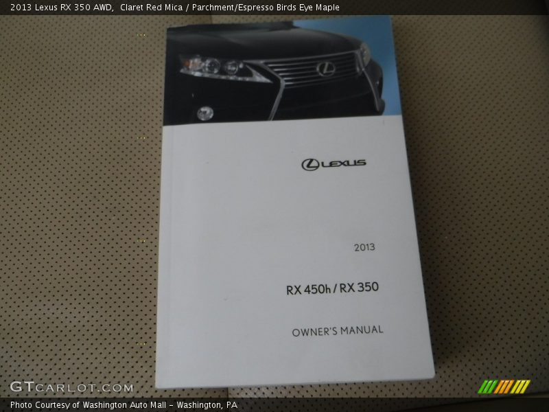 Claret Red Mica / Parchment/Espresso Birds Eye Maple 2013 Lexus RX 350 AWD