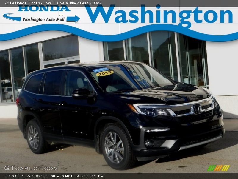 Crystal Black Pearl / Black 2019 Honda Pilot EX-L AWD