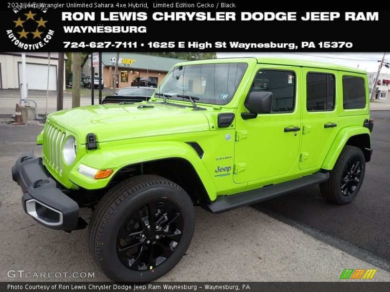 Limited Edition Gecko / Black 2021 Jeep Wrangler Unlimited Sahara 4xe Hybrid