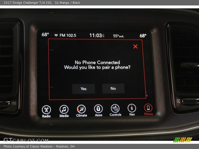 Go Mango / Black 2017 Dodge Challenger T/A 392