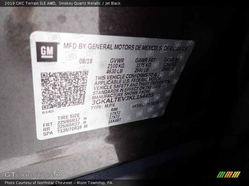 Smokey Quartz Metallic / Jet Black 2019 GMC Terrain SLE AWD