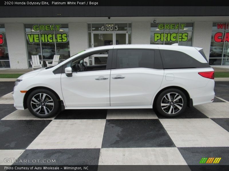 Platinum White Pearl / Beige 2020 Honda Odyssey Elite