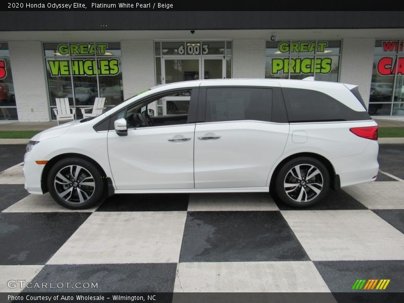 Platinum White Pearl / Beige 2020 Honda Odyssey Elite