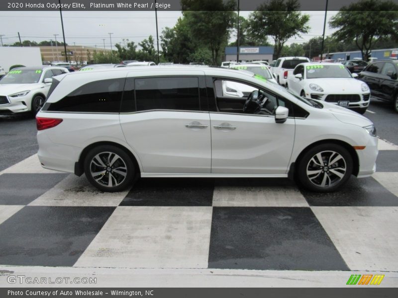 Platinum White Pearl / Beige 2020 Honda Odyssey Elite