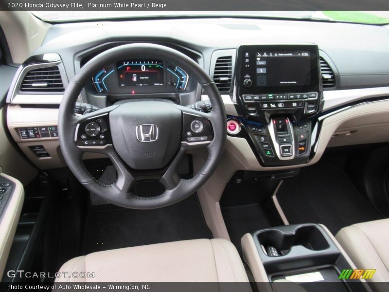 Platinum White Pearl / Beige 2020 Honda Odyssey Elite