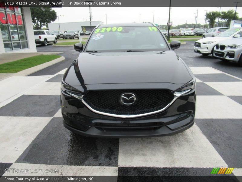 Jet Black Mica / Caturra Brown 2019 Mazda CX-5 Signature AWD