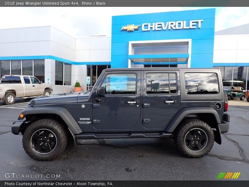 Rhino / Black 2018 Jeep Wrangler Unlimited Sport 4x4