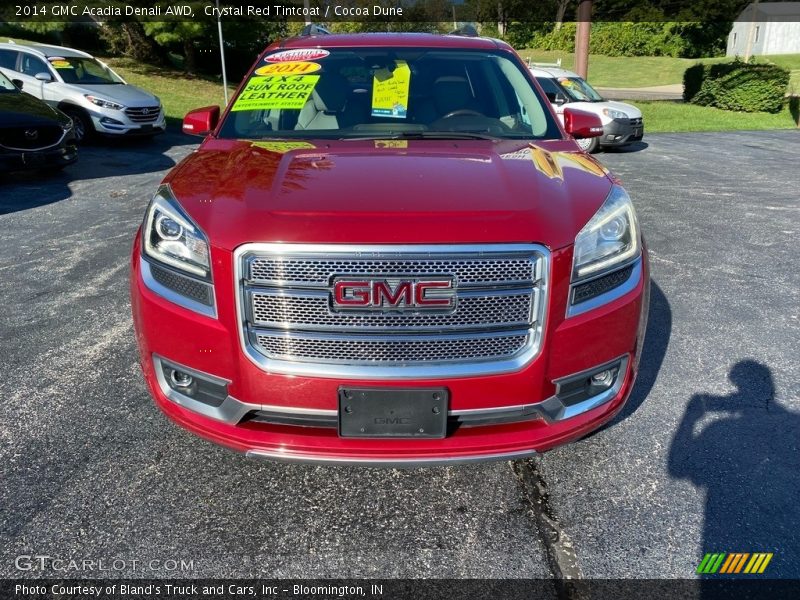 Crystal Red Tintcoat / Cocoa Dune 2014 GMC Acadia Denali AWD