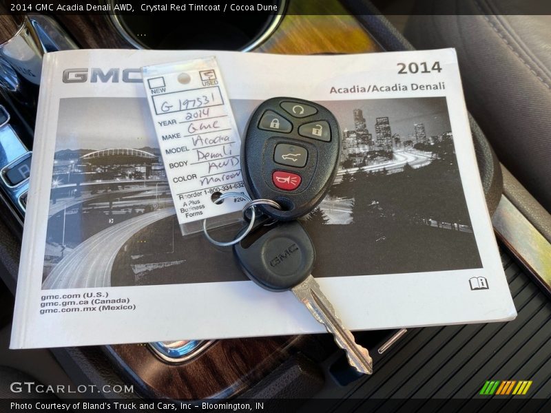 Crystal Red Tintcoat / Cocoa Dune 2014 GMC Acadia Denali AWD