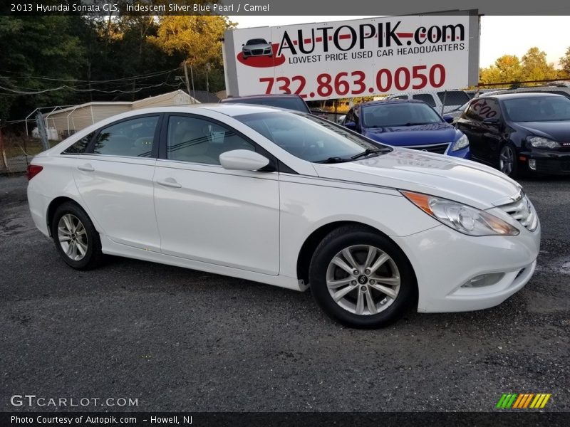 Iridescent Silver Blue Pearl / Camel 2013 Hyundai Sonata GLS