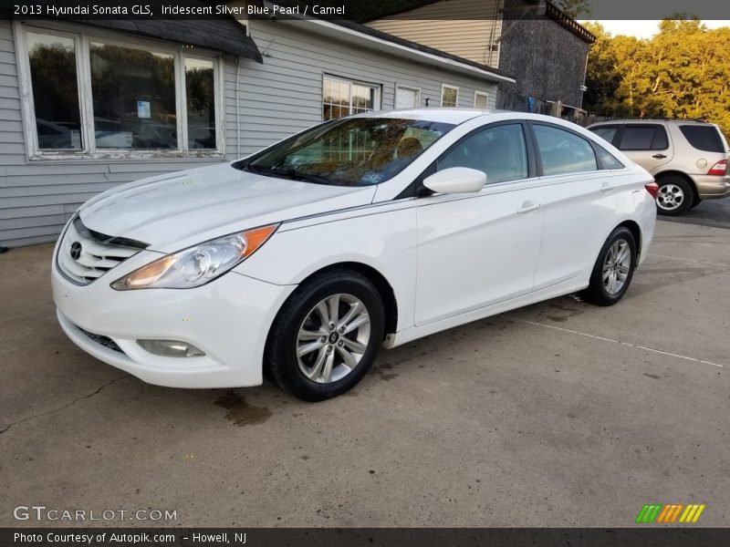 Iridescent Silver Blue Pearl / Camel 2013 Hyundai Sonata GLS