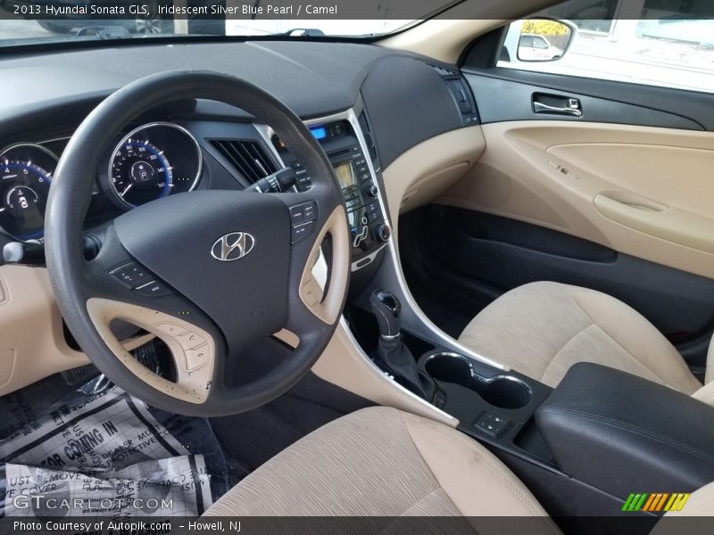 Iridescent Silver Blue Pearl / Camel 2013 Hyundai Sonata GLS