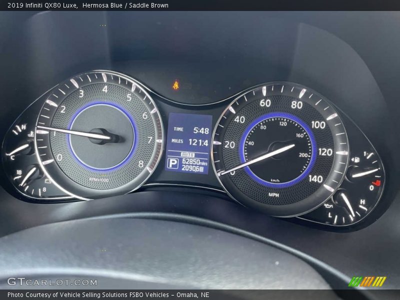 Hermosa Blue / Saddle Brown 2019 Infiniti QX80 Luxe