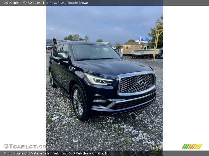 Hermosa Blue / Saddle Brown 2019 Infiniti QX80 Luxe