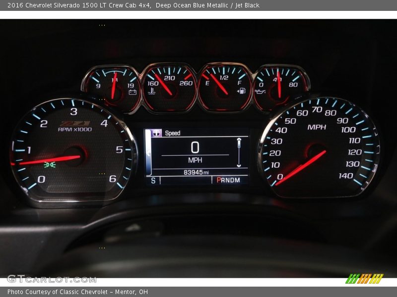 Deep Ocean Blue Metallic / Jet Black 2016 Chevrolet Silverado 1500 LT Crew Cab 4x4