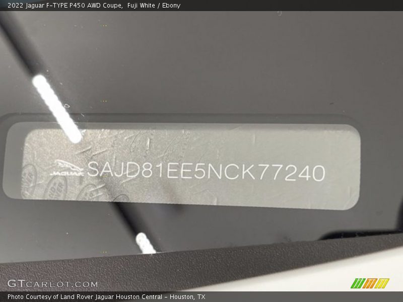 Fuji White / Ebony 2022 Jaguar F-TYPE P450 AWD Coupe