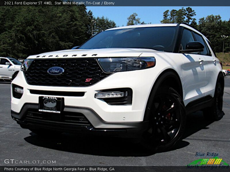 Star White Metallic Tri-Coat / Ebony 2021 Ford Explorer ST 4WD