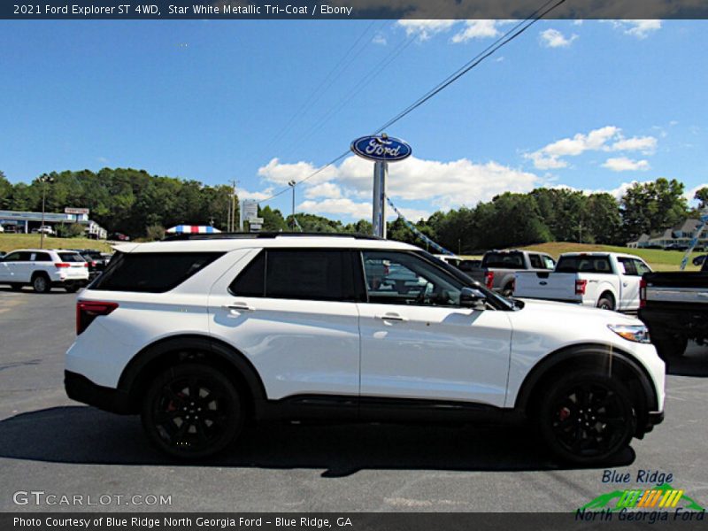 Star White Metallic Tri-Coat / Ebony 2021 Ford Explorer ST 4WD