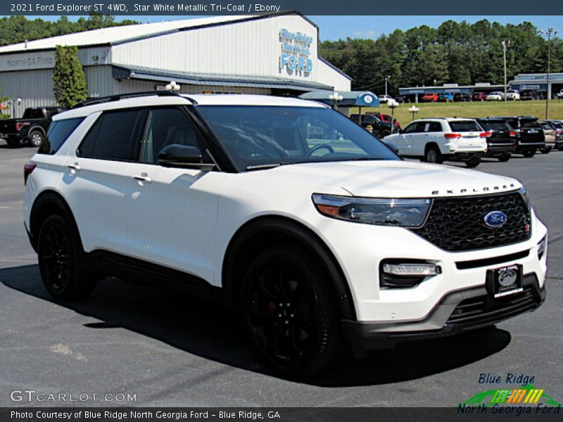 Star White Metallic Tri-Coat / Ebony 2021 Ford Explorer ST 4WD