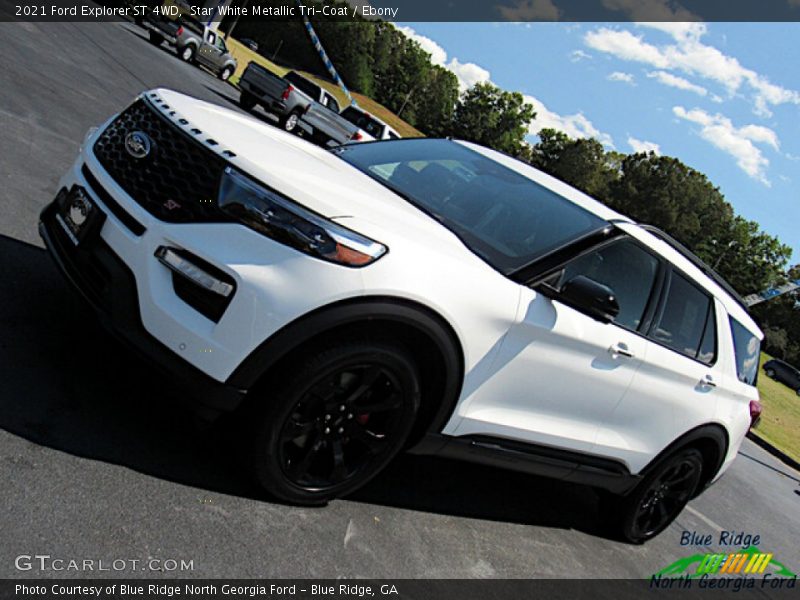 Star White Metallic Tri-Coat / Ebony 2021 Ford Explorer ST 4WD