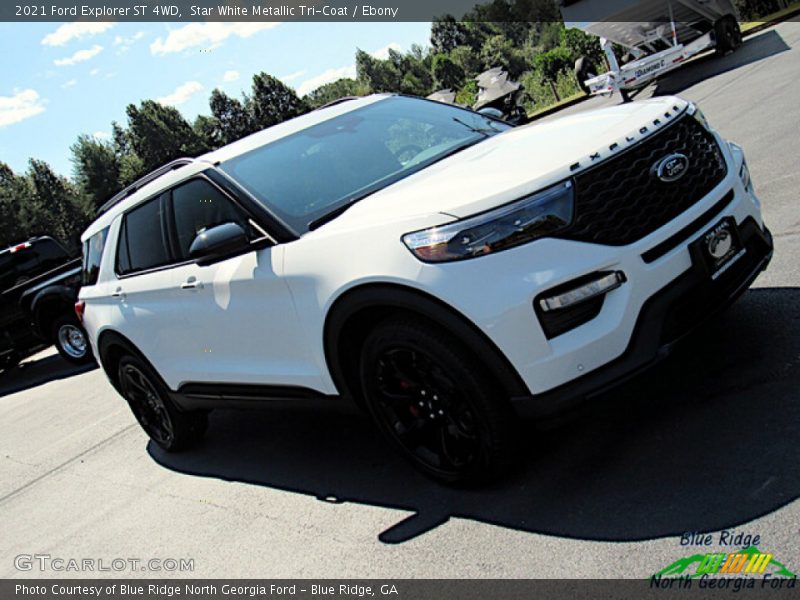 Star White Metallic Tri-Coat / Ebony 2021 Ford Explorer ST 4WD