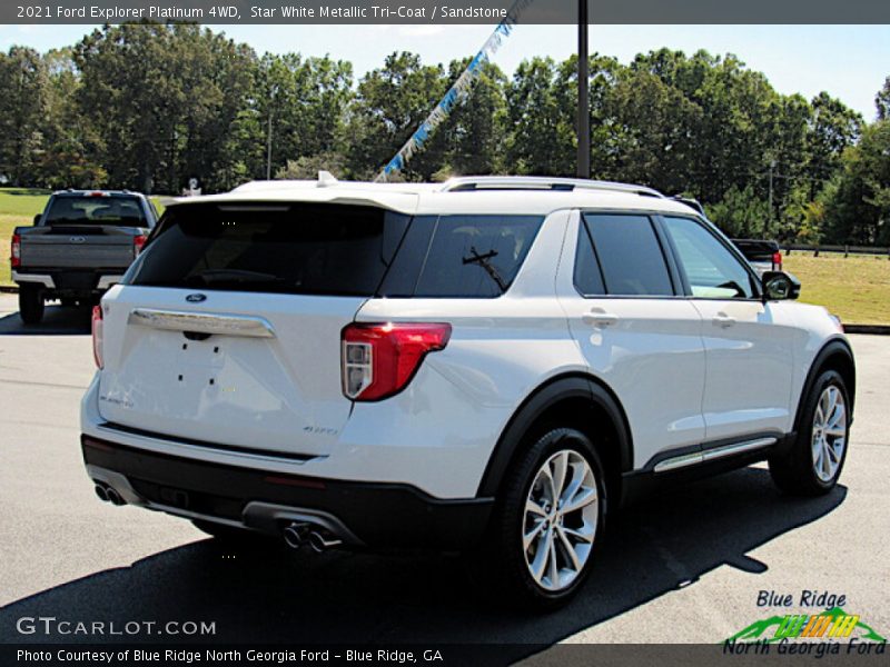 Star White Metallic Tri-Coat / Sandstone 2021 Ford Explorer Platinum 4WD